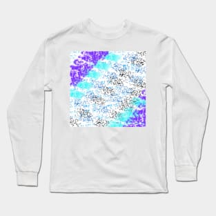 Sponge Print Teal/Purple/Black Long Sleeve T-Shirt